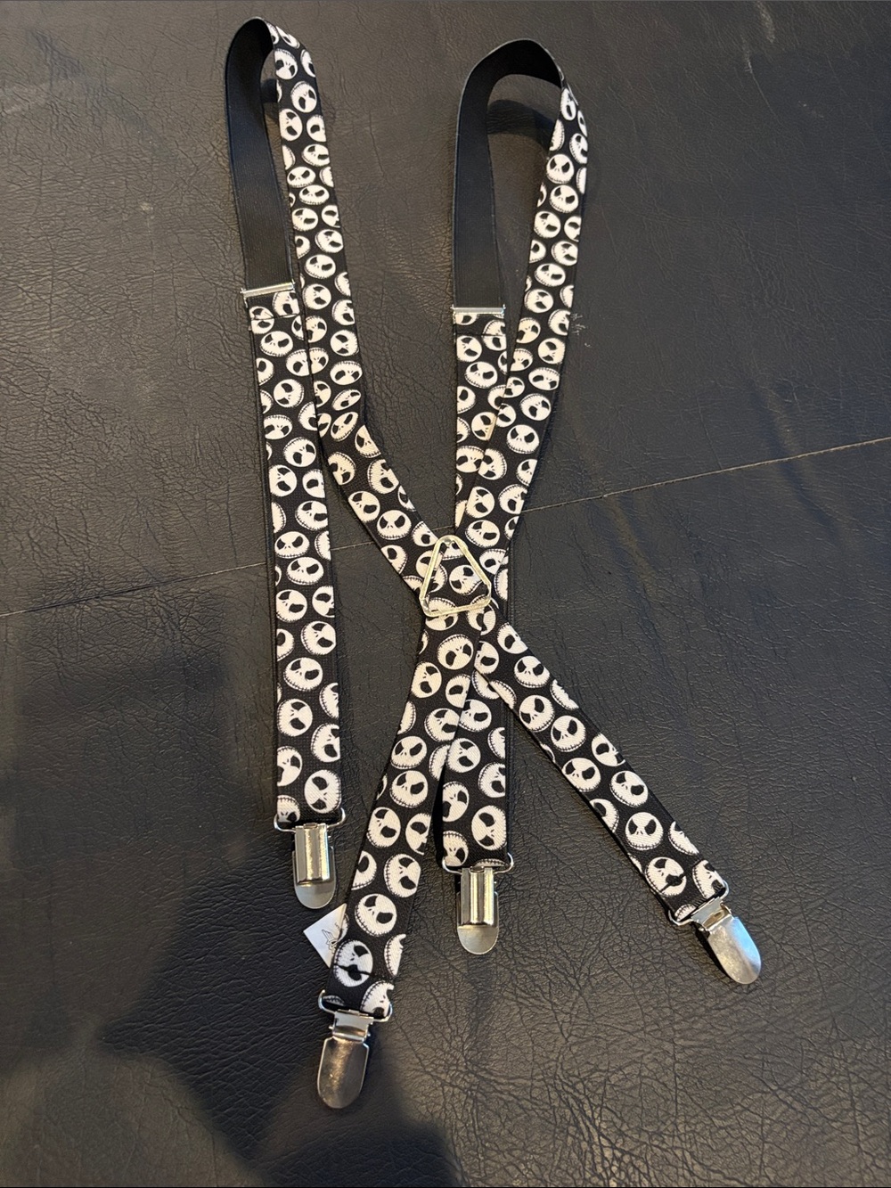 Black & White Skull Pattern Men’s Suspenders